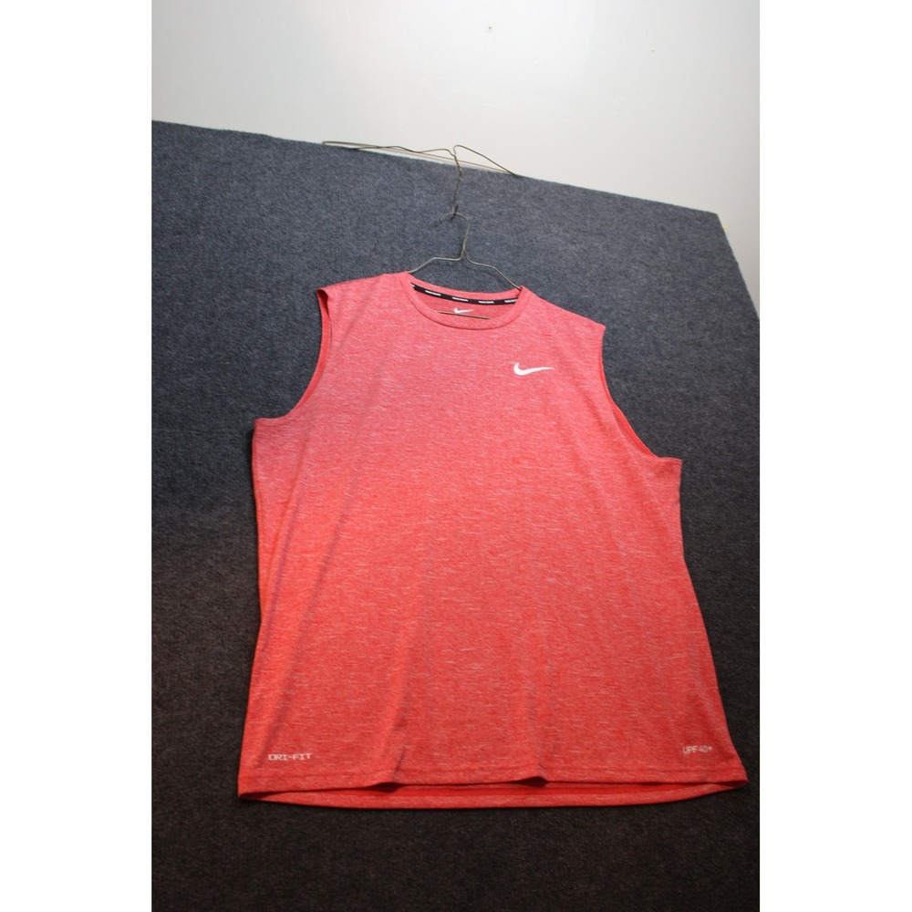 Nike Swim Dri-FIT Sleeveless Rash Guard Red Heather UPF 40+ Mens Large NESSA590